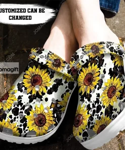 Cow Sunflower Patch Crocs Clog Shoes 1