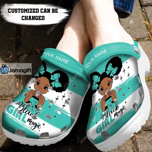Custom Afro  Black Girl Magic Crocs Clog Shoes