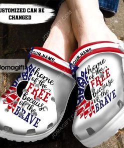Custom America Patriotic Sunflower Crocs Clog Shoes