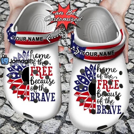 Custom America Patriotic Sunflower Crocs Clog Shoes