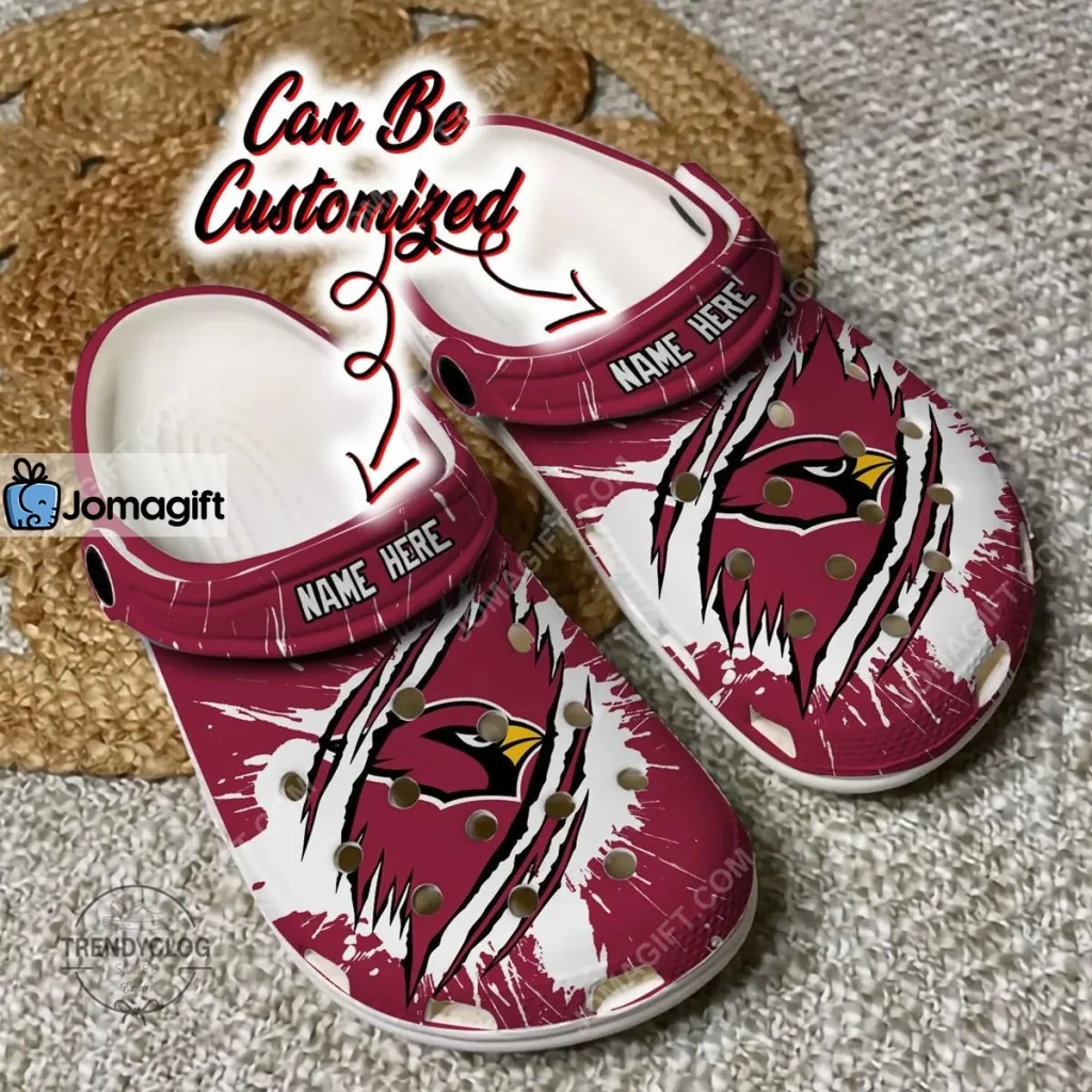 Custom Arizona Cardinals Football Ripped Claw Crocs Clog Shoes 1
