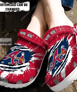 Custom Atlanta Braves Ripped Claw Crocs Clog Shoes