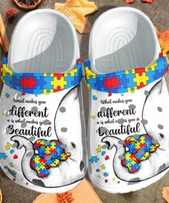 Custom Autism Awareness Elephant Puzzel Crocs Clog Shoes