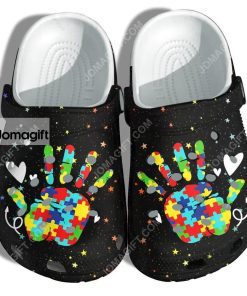 Custom Autism Awareness Hand Puzzel Crocs Clog Shoes