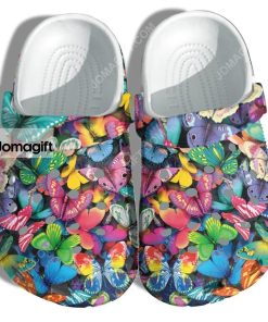 Custom Autism Butterfly Colorful Crocs Clog Shoes