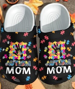 Custom Autism Mom Puzzel Hand High Five Kid Crocs Clog Shoes