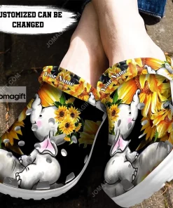 Custom Baby Elephant Sunflower Crocs Clog Shoes