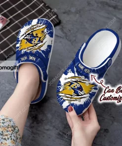 Custom Baltimore Ravens Football Ripped Claw Crocs Clog Shoes