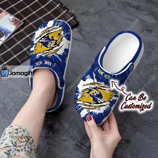 Custom Baltimore Ravens Football Ripped Claw Crocs Clog Shoes