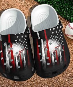 Custom Baseball Bat America Flag 4Th Of July Usa Flag Crocs Clog Shoes