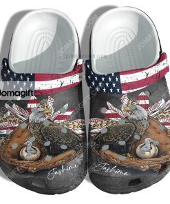 Custom Baseball Eagle Sunflower Leopard Usa Flag Crocs Clog Shoes