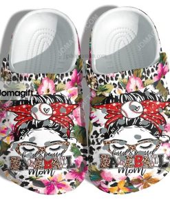 Custom Baseball Mom Flower Cow Crocs Clog Shoes