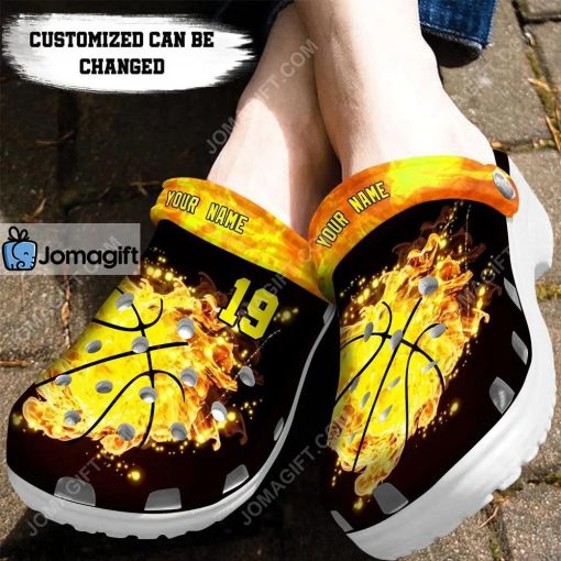Custom Basketball Ball Fire Crocs Clog Shoes Sport Crocs