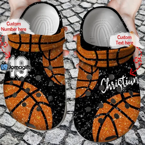 Custom Basketball Glitter Lover Crocs Clog Shoes
