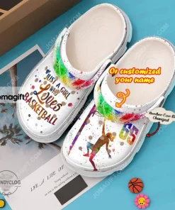 Custom Basketball Just A Girl Who Loves Crocs Clog Shoes 1