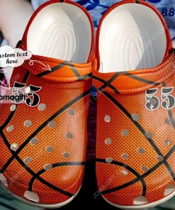 Custom Basketball Leather Texture Crocs Clog Shoes