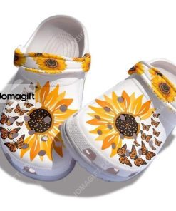 Custom Be Kind Sunflower Butterfly Clogs Crocs Shoes 3