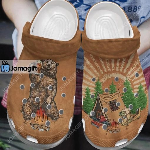 Custom Bear Beer Camping Peace Crocs Clog Shoes