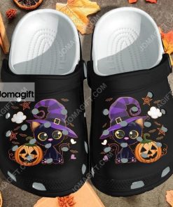 Custom Black Cat And Pumpkin Halloween Crocs Clog Shoes