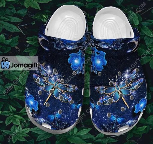 Custom Blue Dragonfly Twinkle Crocs Clog Shoes