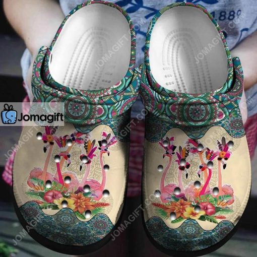 Custom Boho Flamingo Summer Crocs Clog Shoes