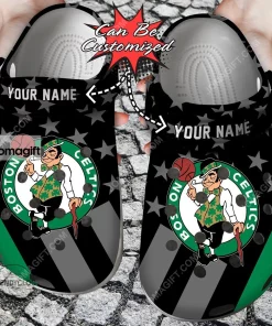 Custom Boston Celtics Star Flag Crocs Clog Shoes 2