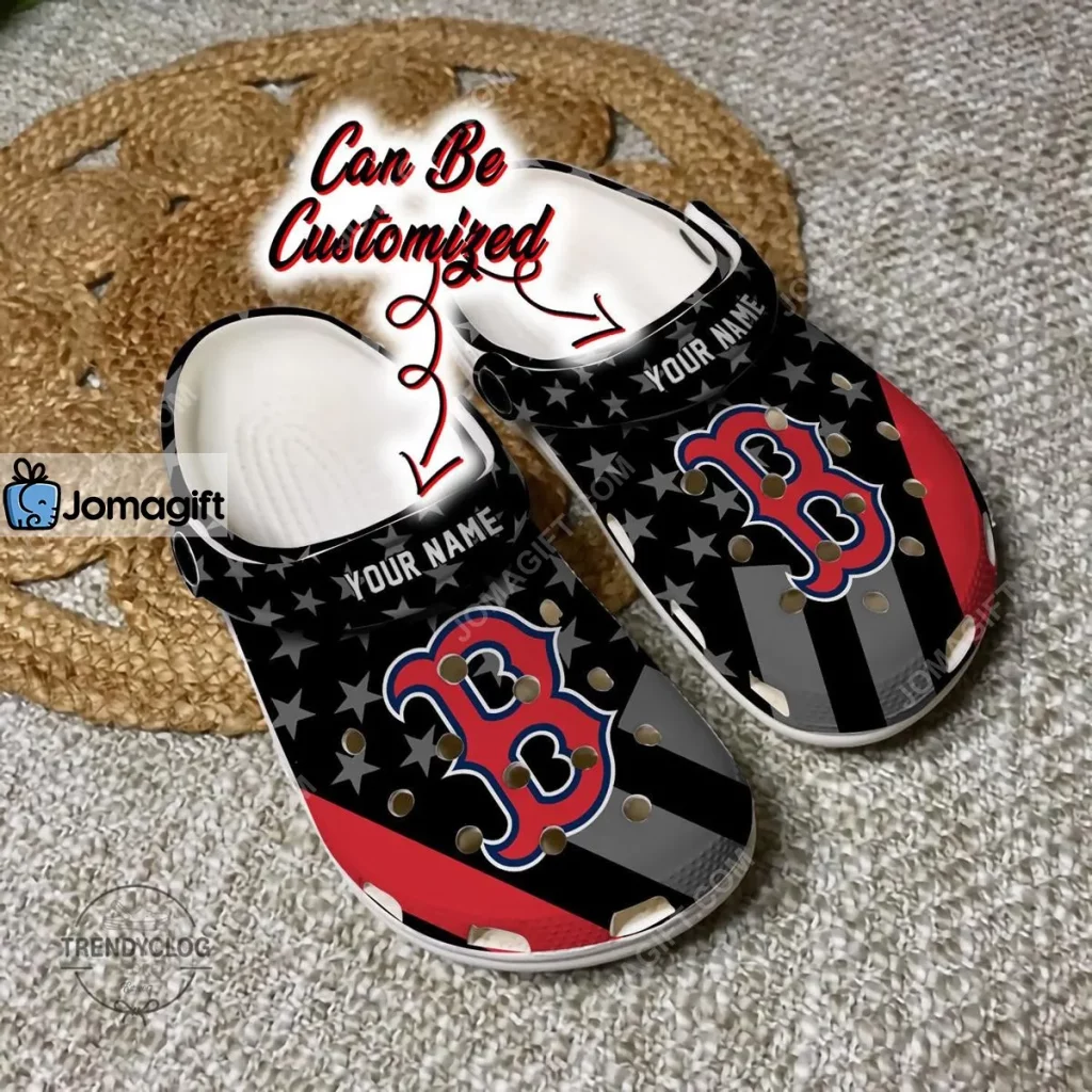 Custom Boston Red Sox Star Flag Crocs Clog Shoes 1