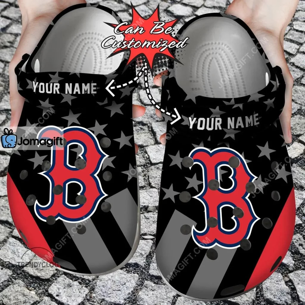 Custom Boston Red Sox Star Flag Crocs Clog Shoes 2