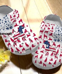 Custom Boxer Dog American Flag Crocs Clog Shoes 1