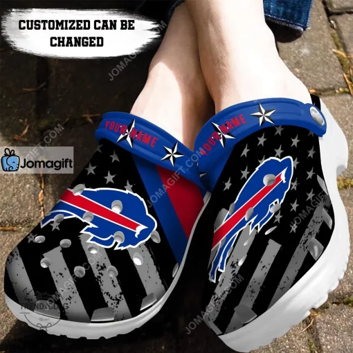 Custom Buffalo Bills American Flag Crocs Clog Shoes
