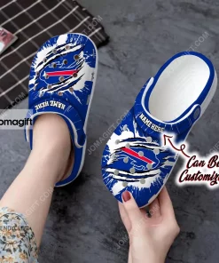 Custom Buffalo Bills Football Ripped Claw Crocs Clog Shoes 1