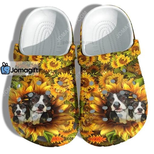 Custom Bull Dog Mom Sunflower 3D Crocs Clog Shoes