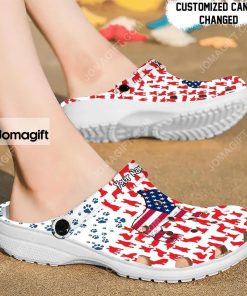 Custom Bulldog American Flag Crocs Clog Shoes