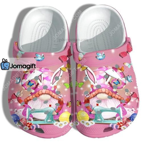 Custom Bunny Gnomies Quilting Egg Easter Day Pinky Crocs Clog Shoes