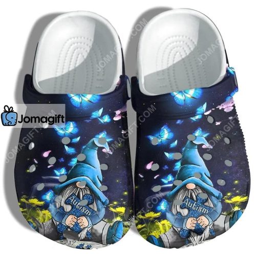 Custom Butterfly Blue Gnomies Hug Autism Puzzel Crocs Clog Shoes