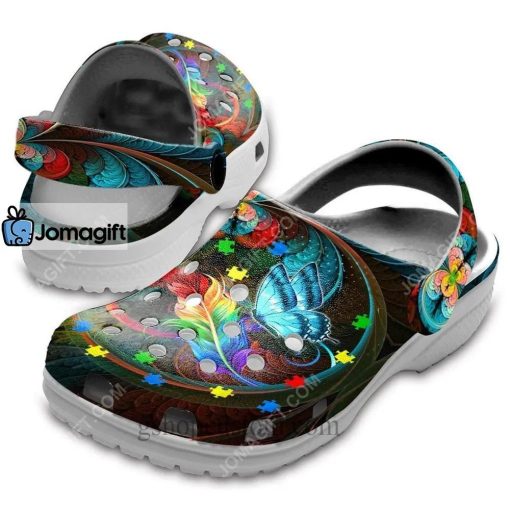 Custom Butterfly Memory Rainbow Feather Crocs Clog Shoes