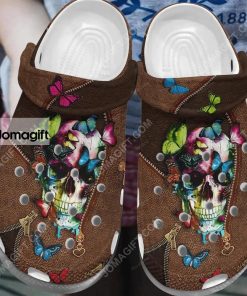 Custom Butterfly Skull Crocs Clog Shoes