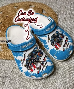 Custom Carolina Panthers Mascot Ripped Flag Crocs Clog Shoes