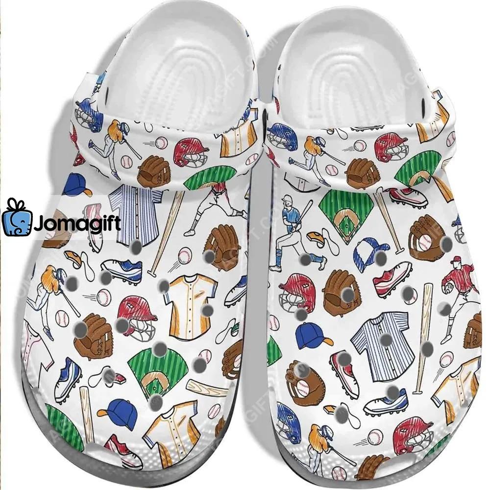 Custom Cartoon Baseball Ball Cap Batter Crocs Clog Shoes - Jomagift