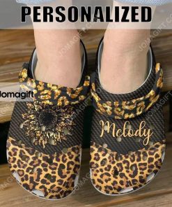 Custom Cheetah Sunflower Leopard Crocs Clog Shoes 2