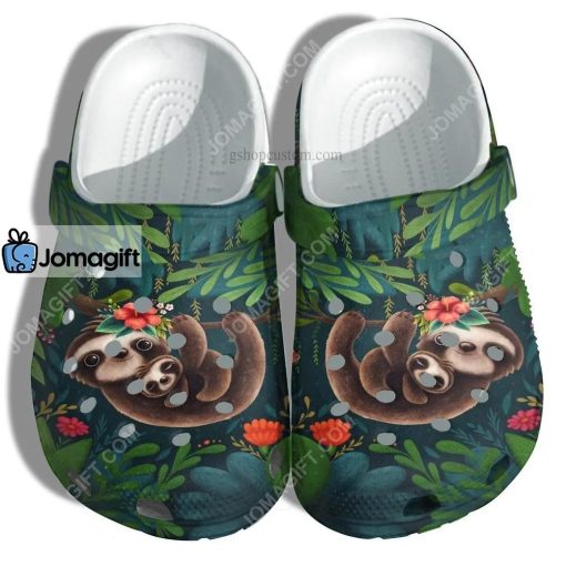 Custom Chibi Baby Sloth Mom First Mother Day Croc Clogs Shoes