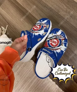 Custom Chicago Cubs Ripped Claw Crocs Clog Shoes 1