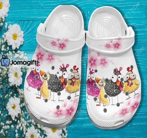 Custom Chicken Funny Cherry Flower Crocs Clog Shoes