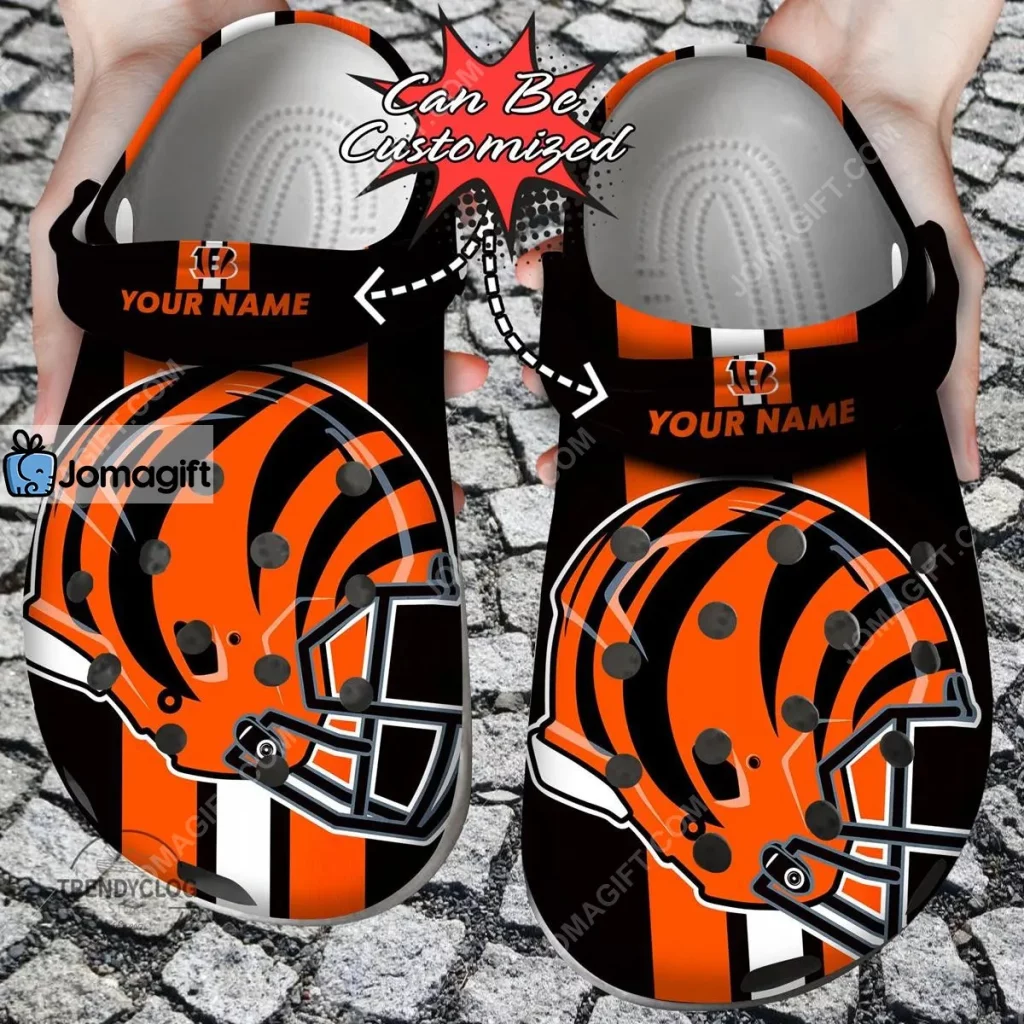 Custom Cincinnati Bengals Team Helmets Crocs Clog Shoes