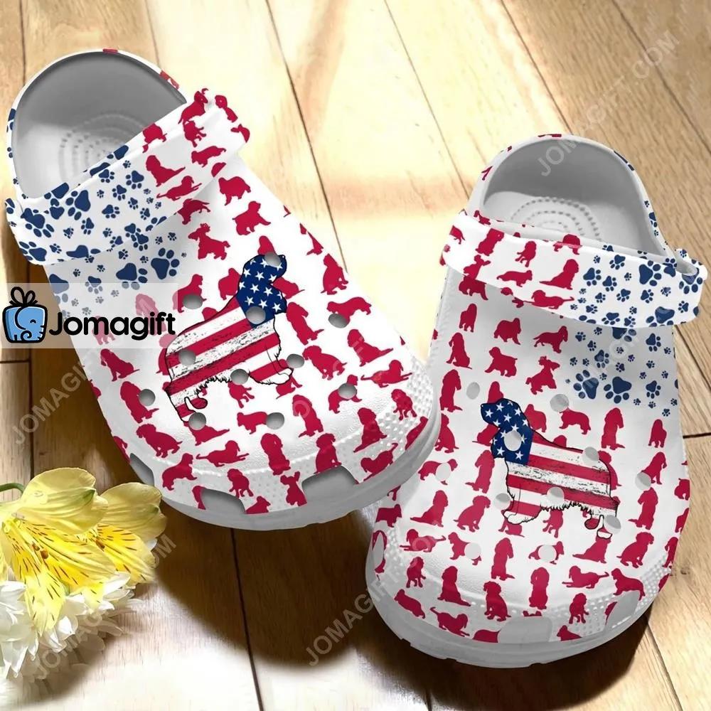 Custom Cocker Spaniel American Flag Crocs Clog Shoes 1