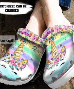Custom Colorful Glitter Unicorn Crocs Clog Shoes