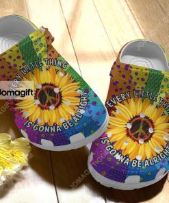 Custom Colorful Heart Hippie Sunflower Crocs Clog Shoes 1