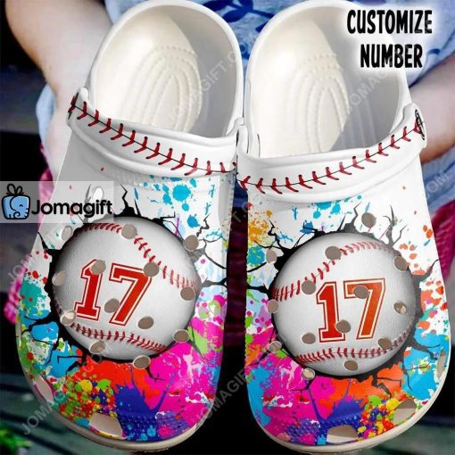 Custom Colorful Paint Balls Crocs Clog Shoes For Batter