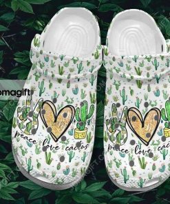Custom Cute Peace Love Cactus Crocs Clog Shoes