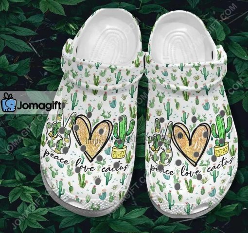 Custom Cute Peace Love Cactus Crocs Clog Shoes